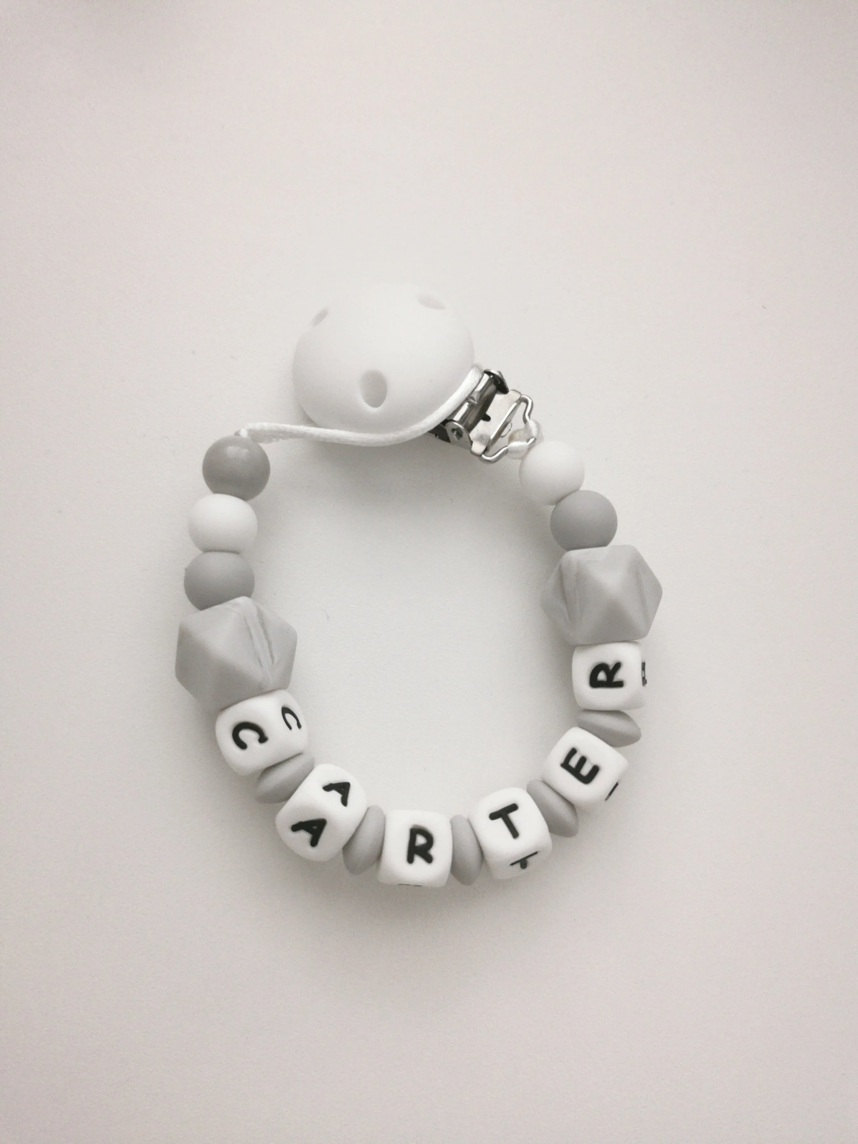 Personalised Dummy clip Marble grey