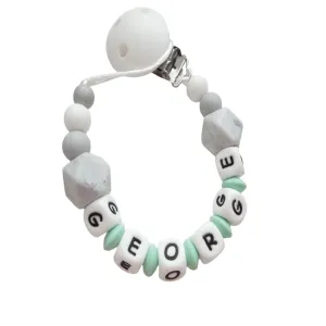 Personalised Dummy clip Marble grey