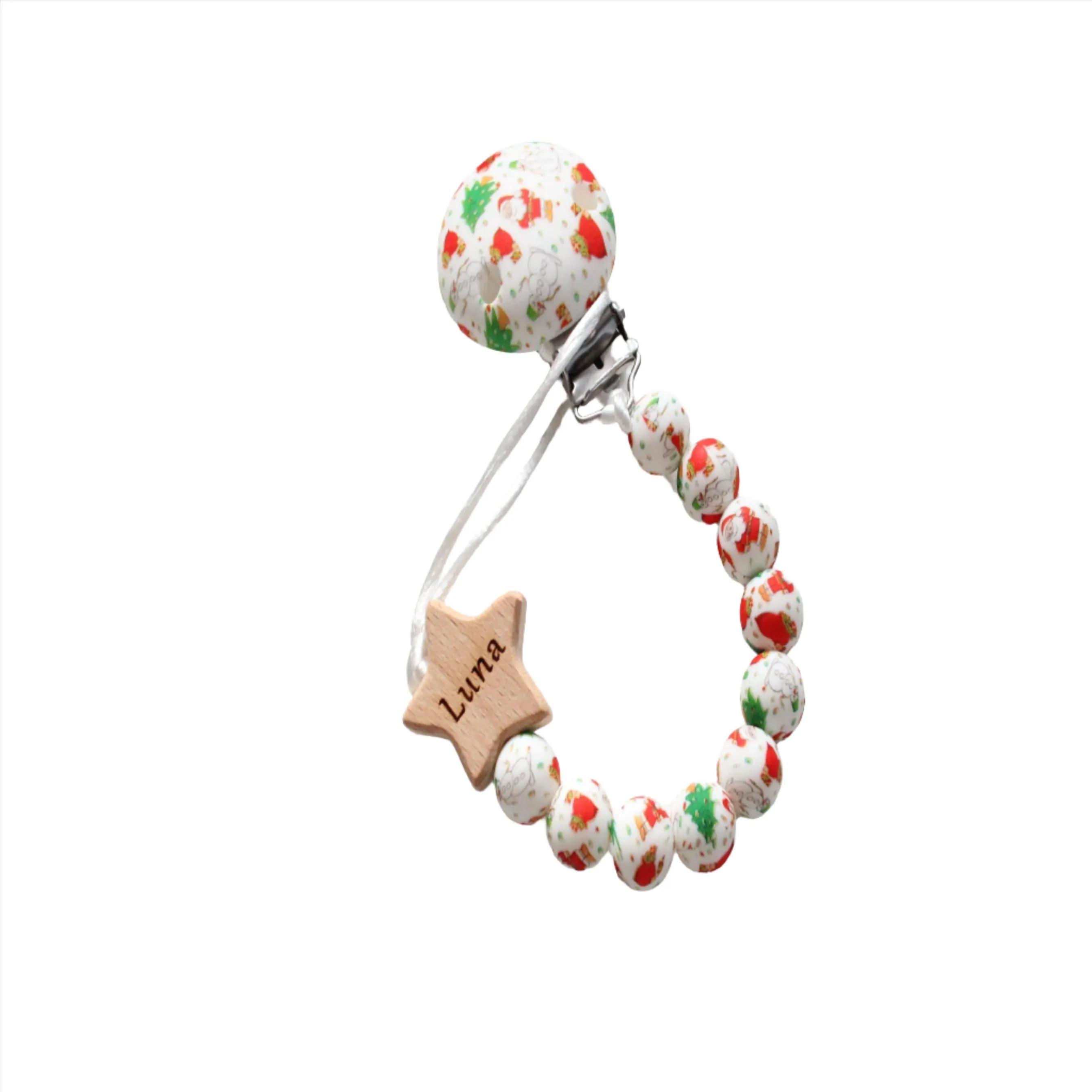 Personalised Engraved Christmas dummy clip