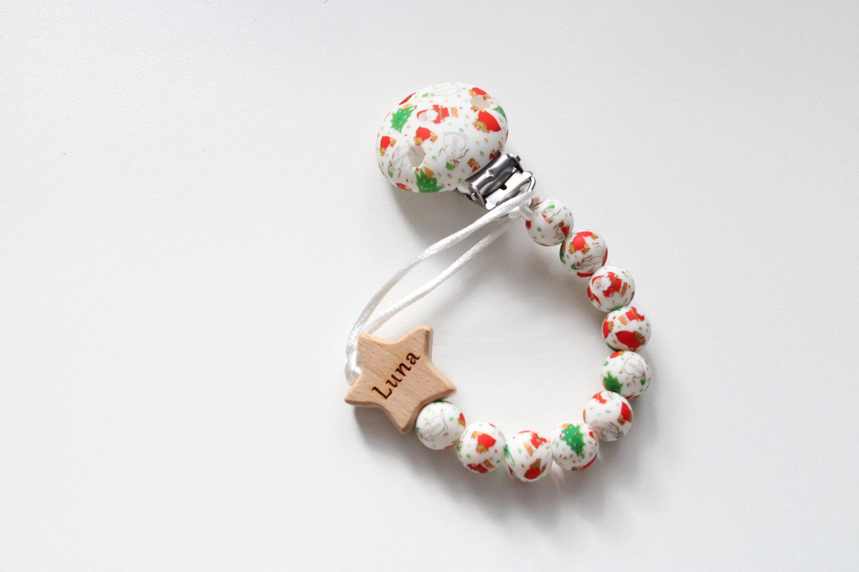 Personalised Engraved Christmas dummy clip