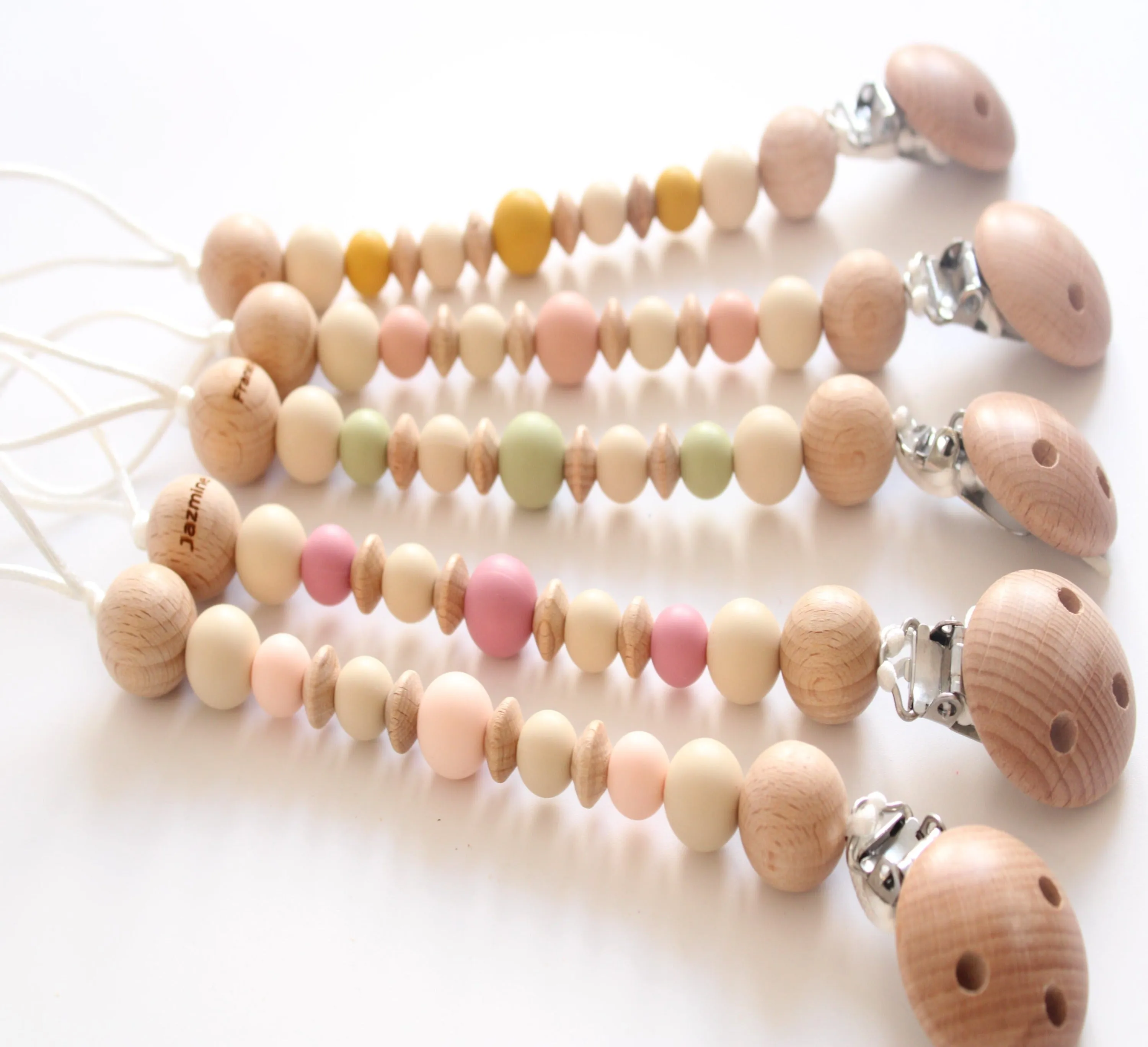 Personalised Engraved Wooden & Silicone Dummy clip
