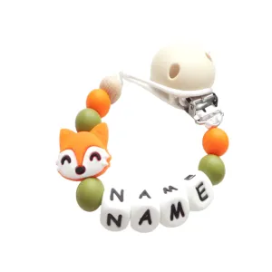Personalised Fox Dummy clip - Orange