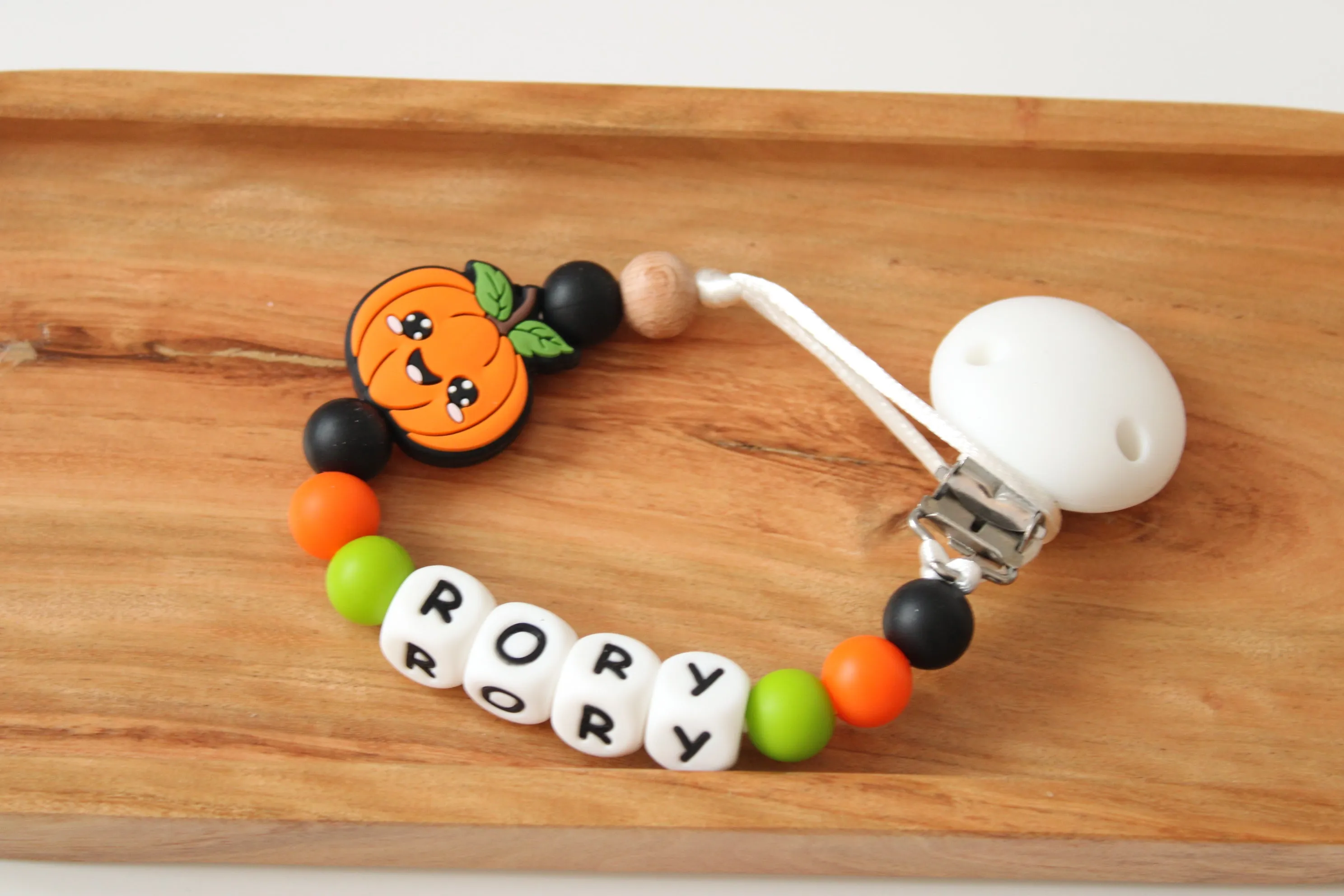 Personalised Halloween Pumpkin Dummy clip