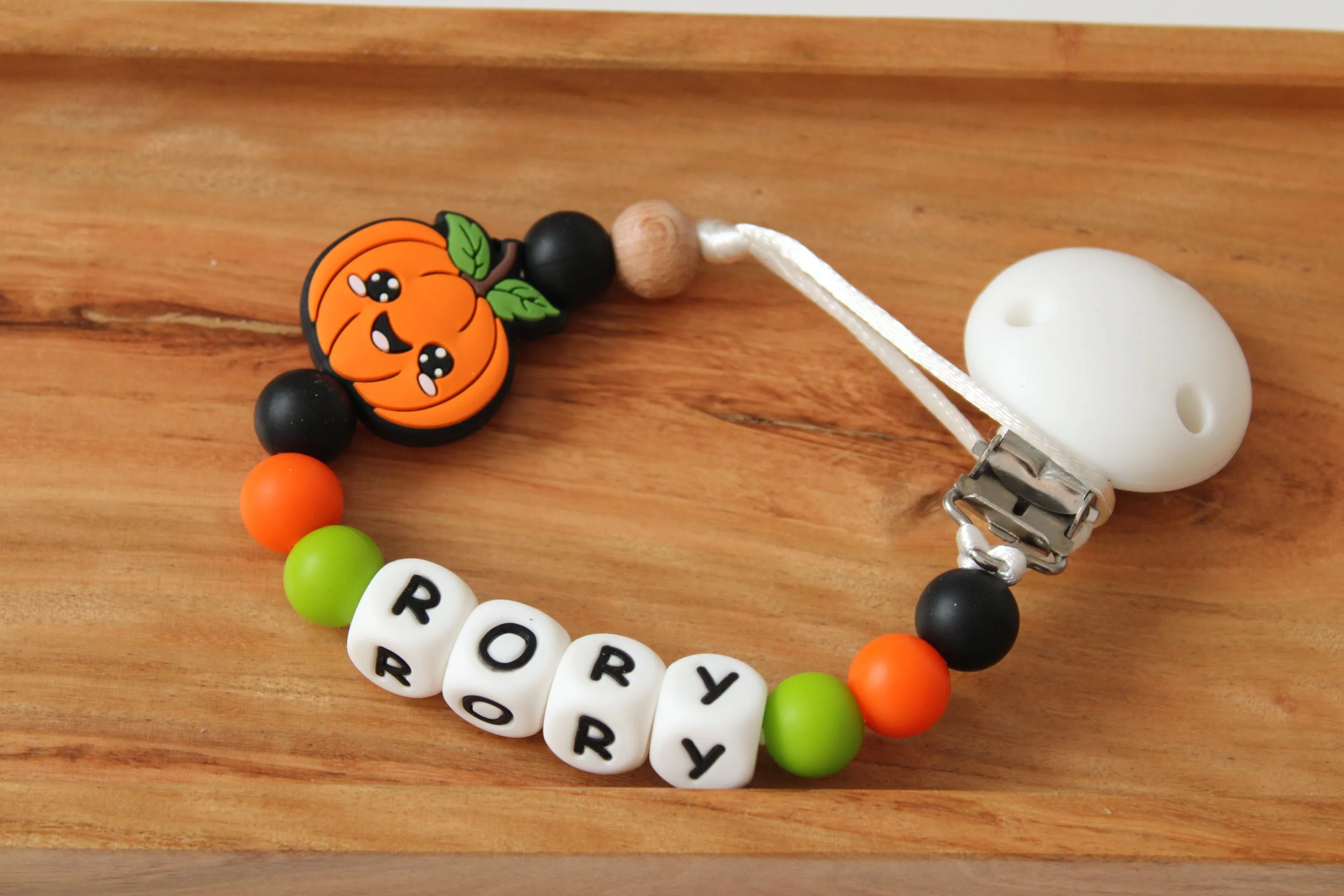 Personalised Halloween Pumpkin Dummy clip