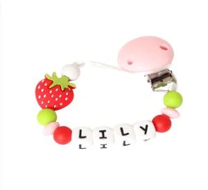Personalised Strawberry Dummy Clip