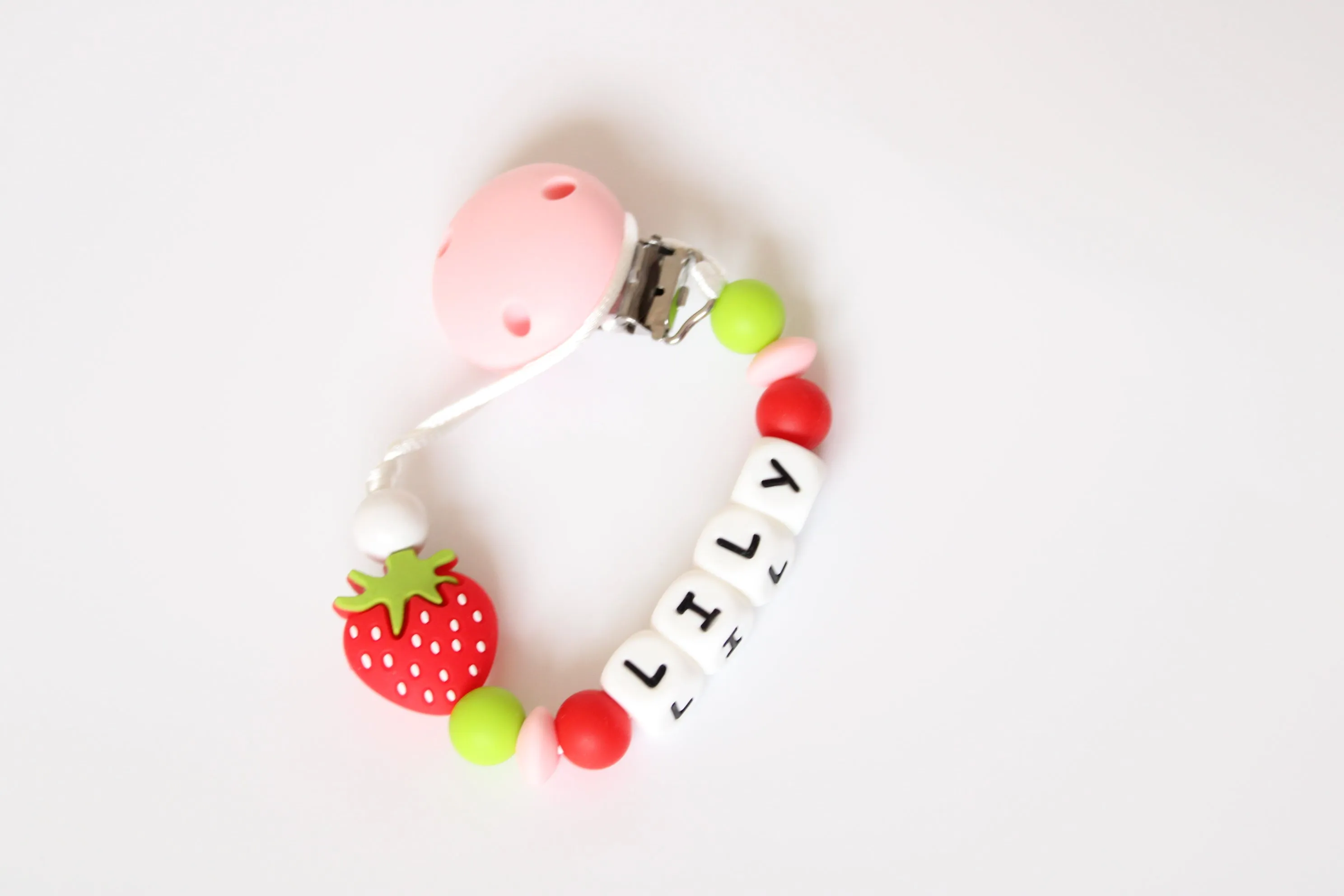 Personalised Strawberry Dummy Clip