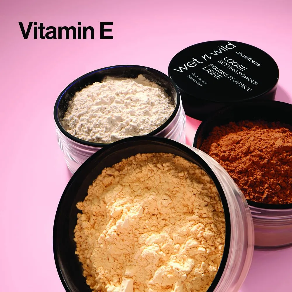 Photo Focus Loose Baking Setting Powder, Highlighter Makeup, Fair to Medium & Tan Skin Tones, Translucent