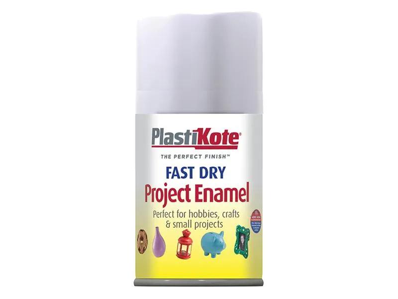 Plastikote Fast Dry Enamel Aerosol Matt White 100Ml