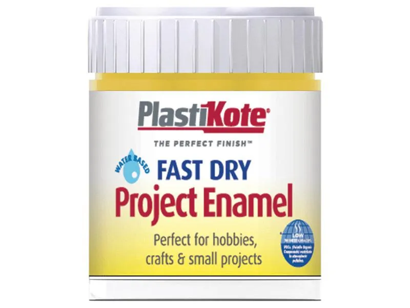 Plastikote Fast Dry Enamel Paint B12 Bottle Buttercup Yellow 59Ml