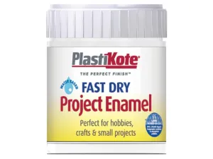 Plastikote Fast Dry Enamel Paint B5 Bottle Matt White 59Ml
