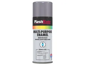 Plastikote Multi Purpose Enamel Spray Paint Gloss Grey 400Ml