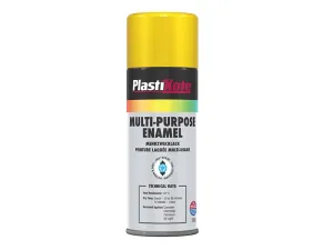 Plastikote Multi Purpose Enamel Spray Paint Gloss Yellow 400Ml
