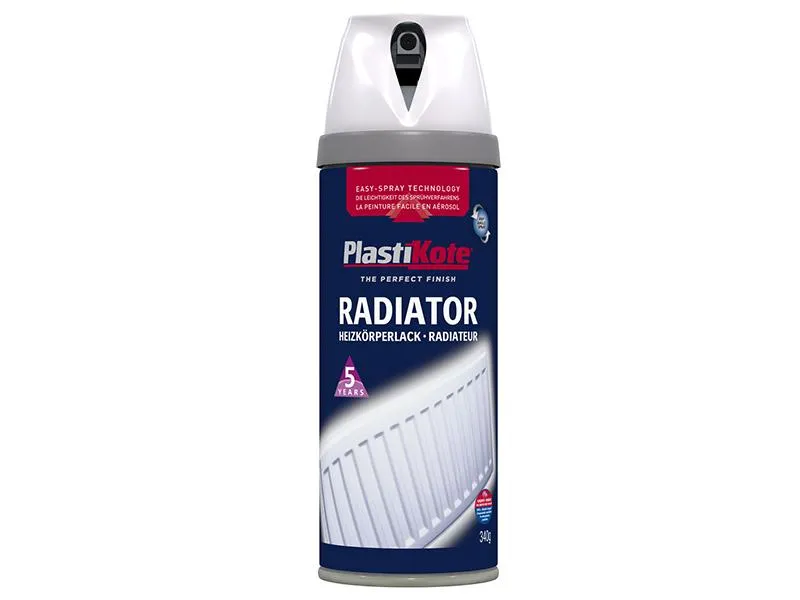 Plastikote Twist & Spray Radiator Gloss White 400Ml