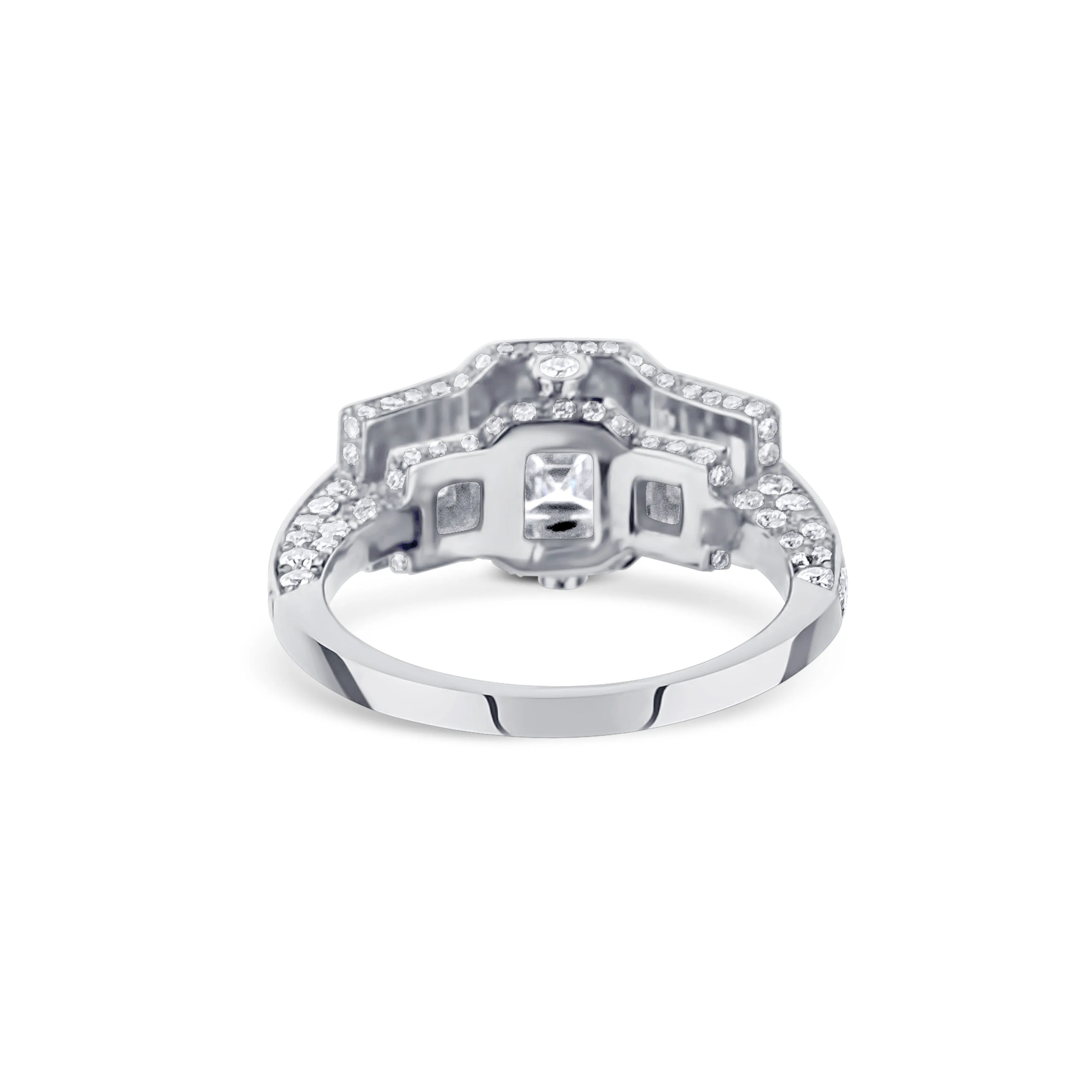 Platinum  Asscher Diamond Engagement Ring Gia Certified