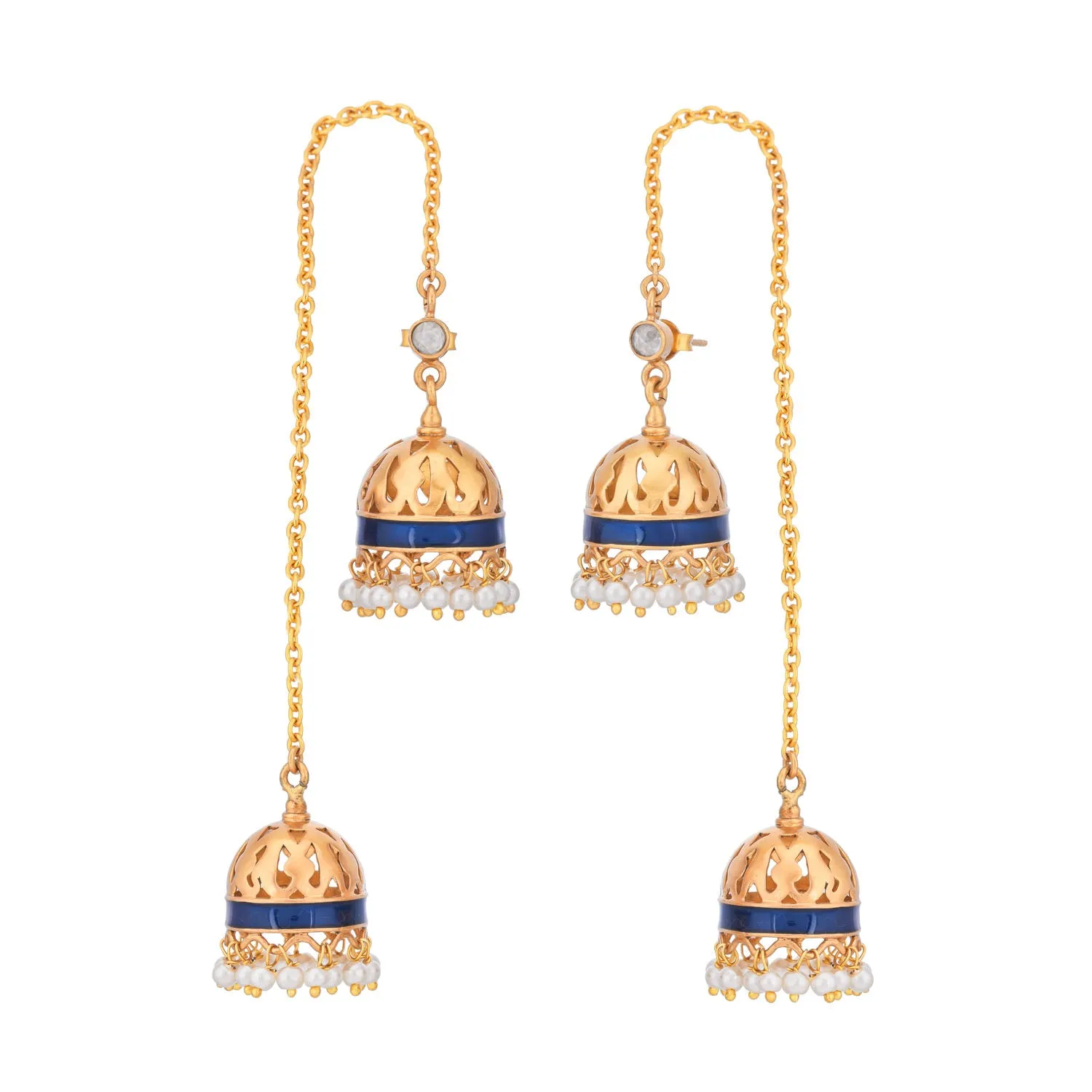 Pranjali Jhumkis Midnight Blue