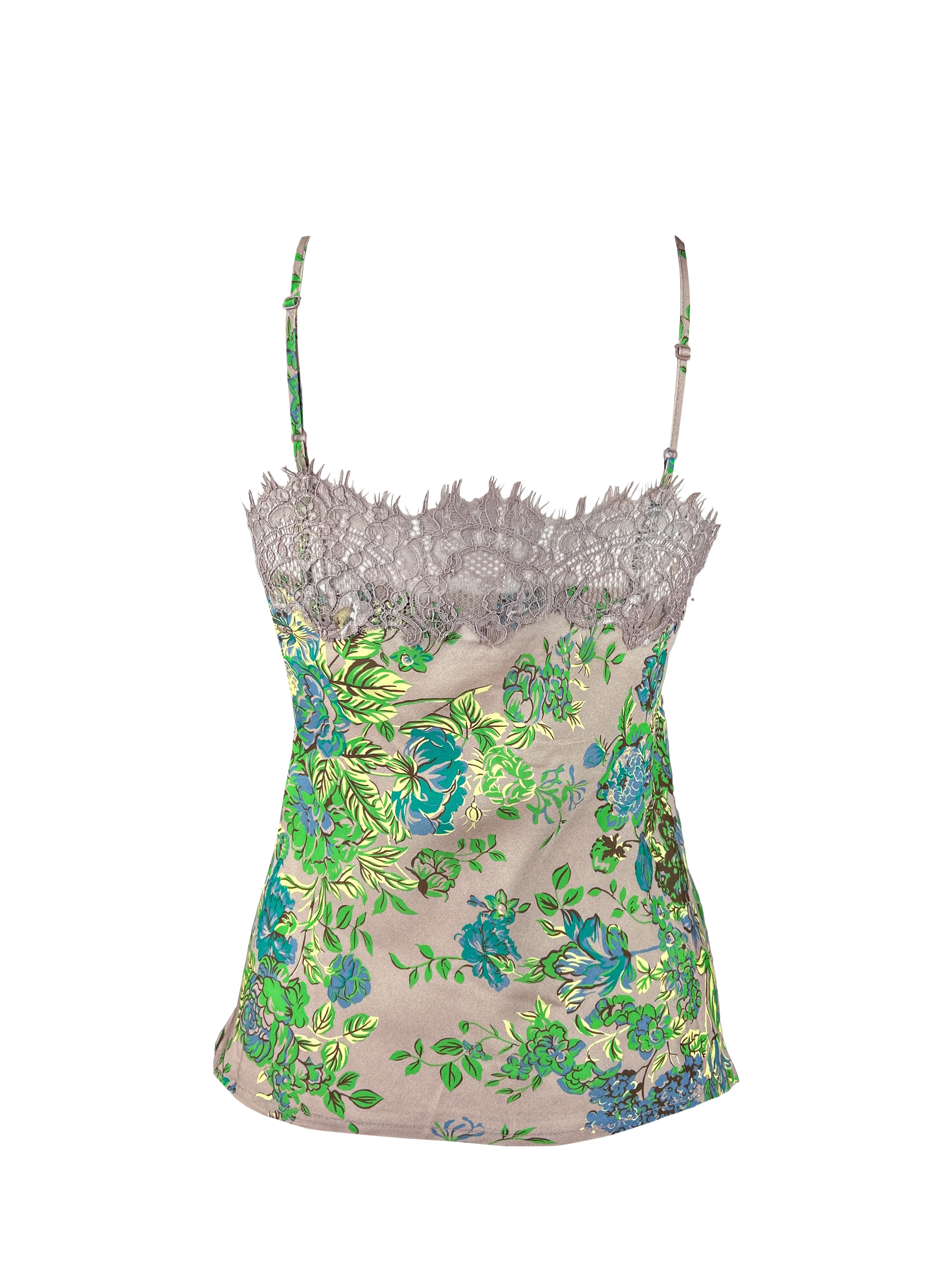 Printed Sheer Harlow Bias Camie - Light Taupe English Garden Print