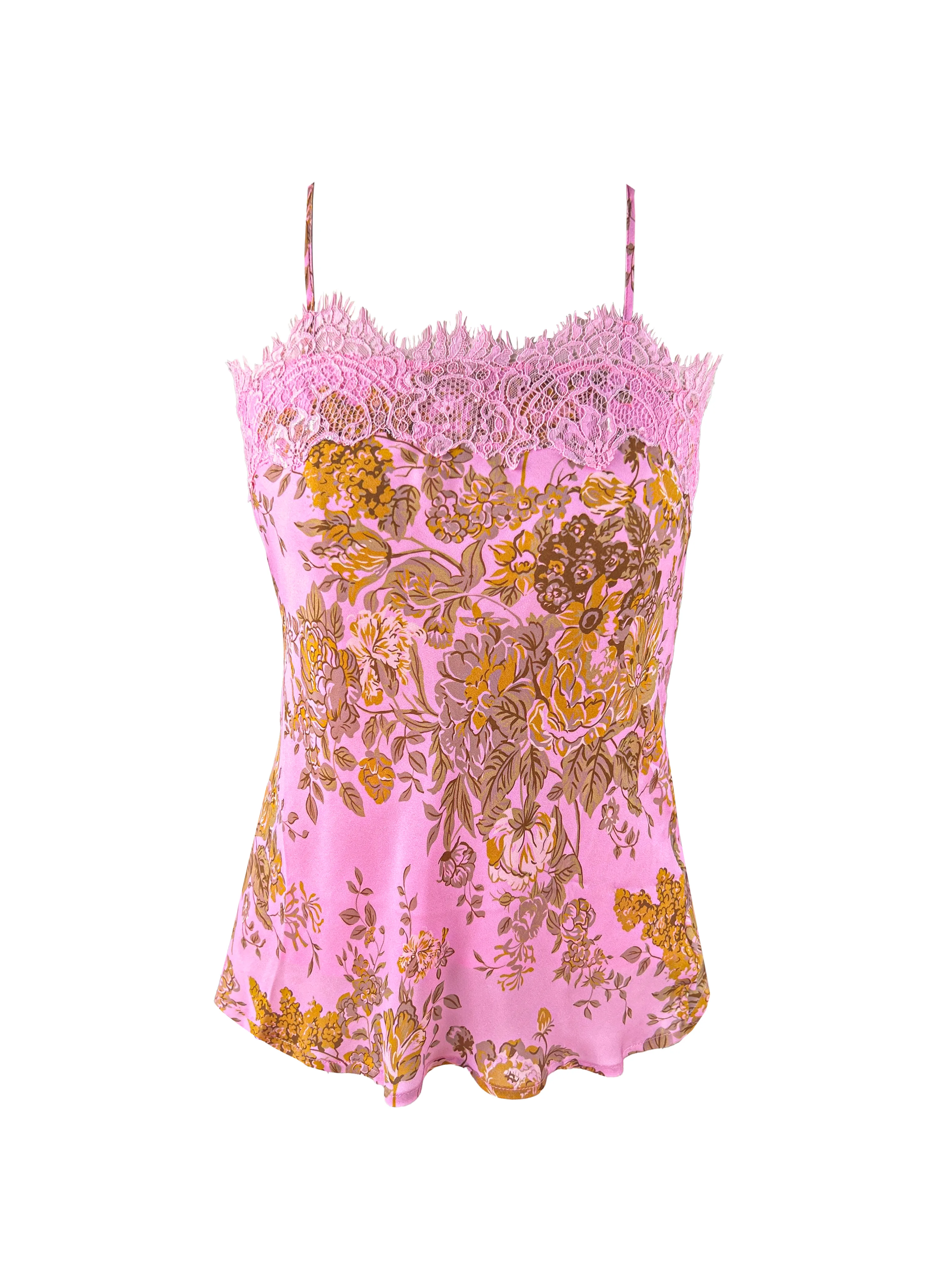 Printed Sheer Harlow Bias Camie - Pink English Garden Print