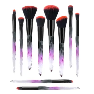 Professional Makeup Brush, Acrylic Diamond Handle Make Up Brushes Series for Full Face Foudation Blush Eyeshadow Concealers Powder Transparent Beauty Tools