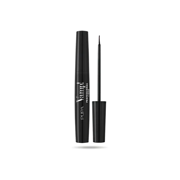Pupa - Professional Liner Vamp! - Eyeliner Con Pennello Ultrafine - Eyeliner With Ultra Thin Brush - Eyeliner Pinceau Ultra Fin - Waterproof