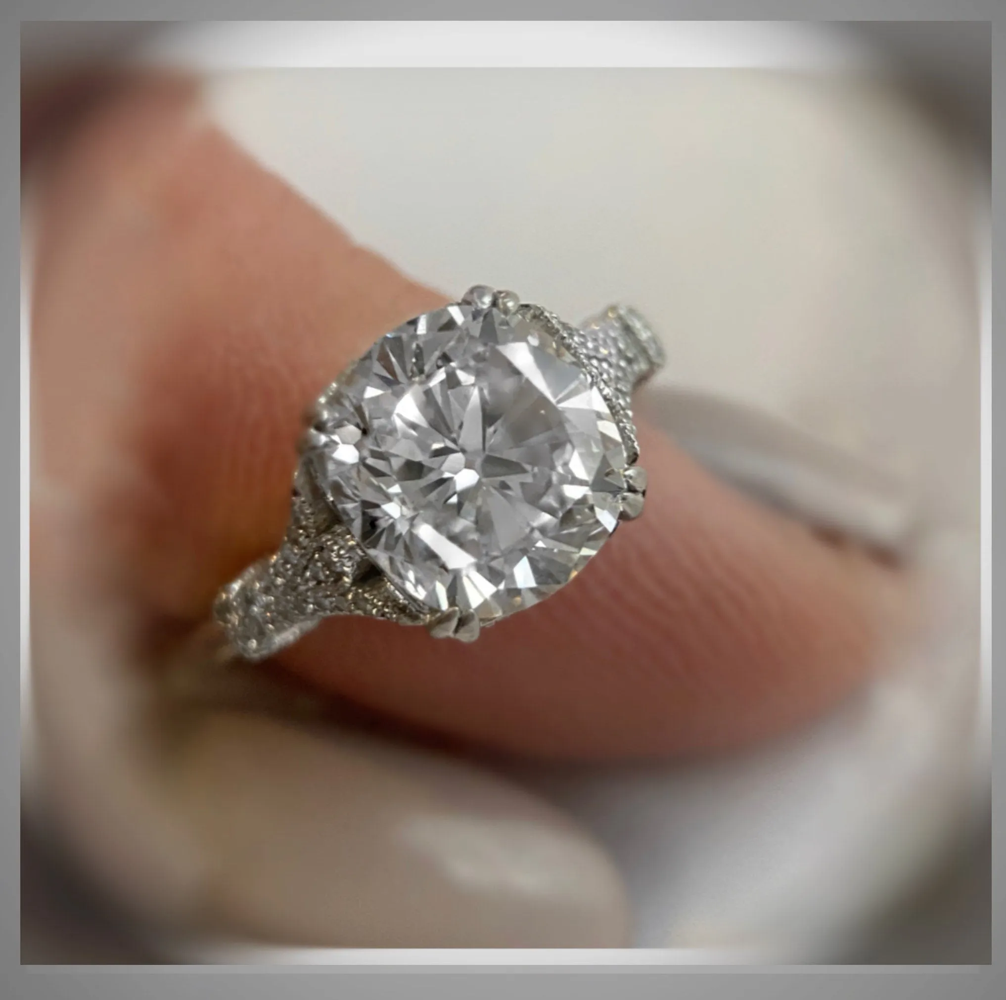 Quick Ship*** ON SALE***4.37 Ct Cushion Cut Diamond Solitaire Engagement Ring Platinum