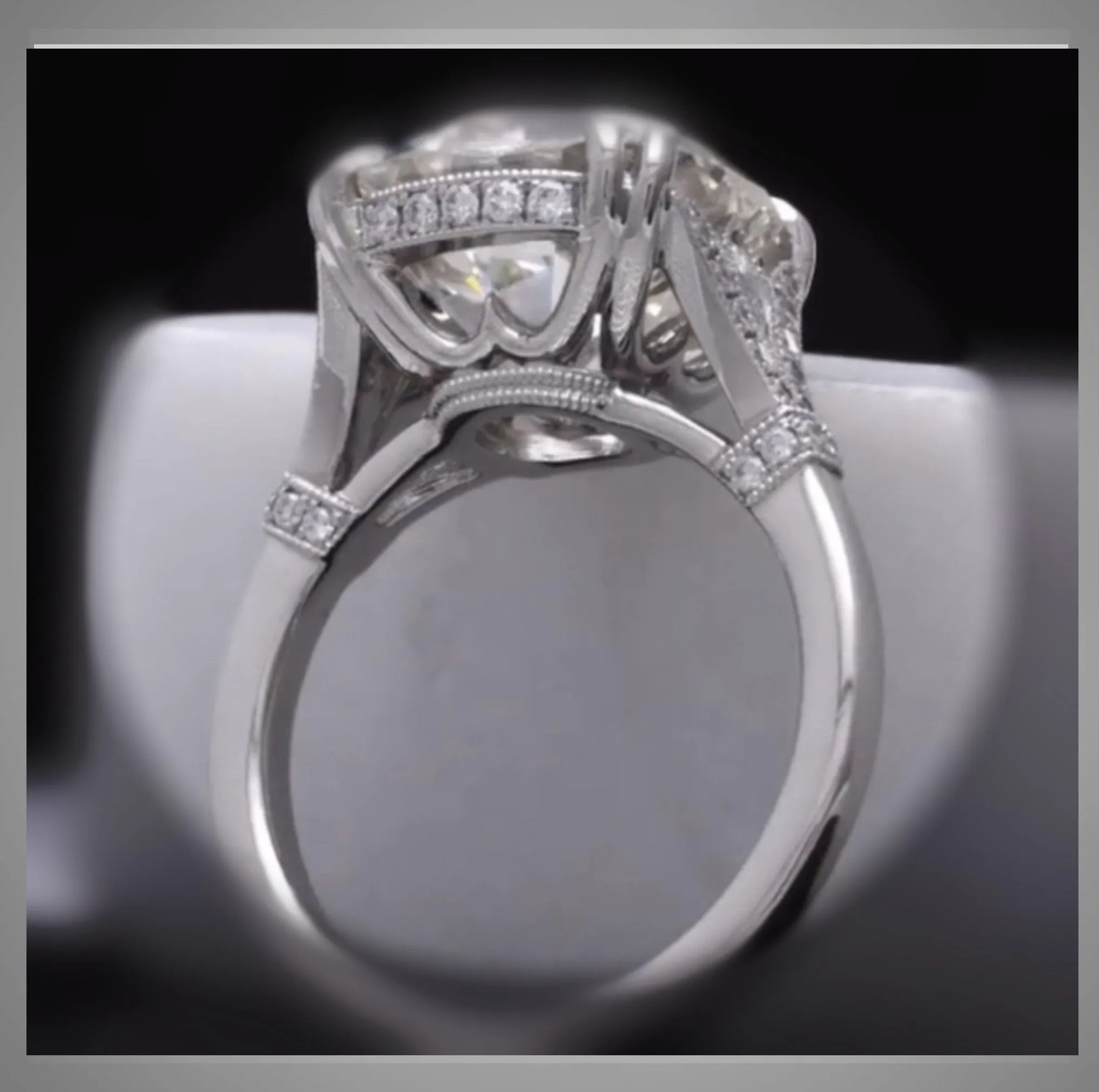 Quick Ship*** ON SALE***4.37 Ct Cushion Cut Diamond Solitaire Engagement Ring Platinum