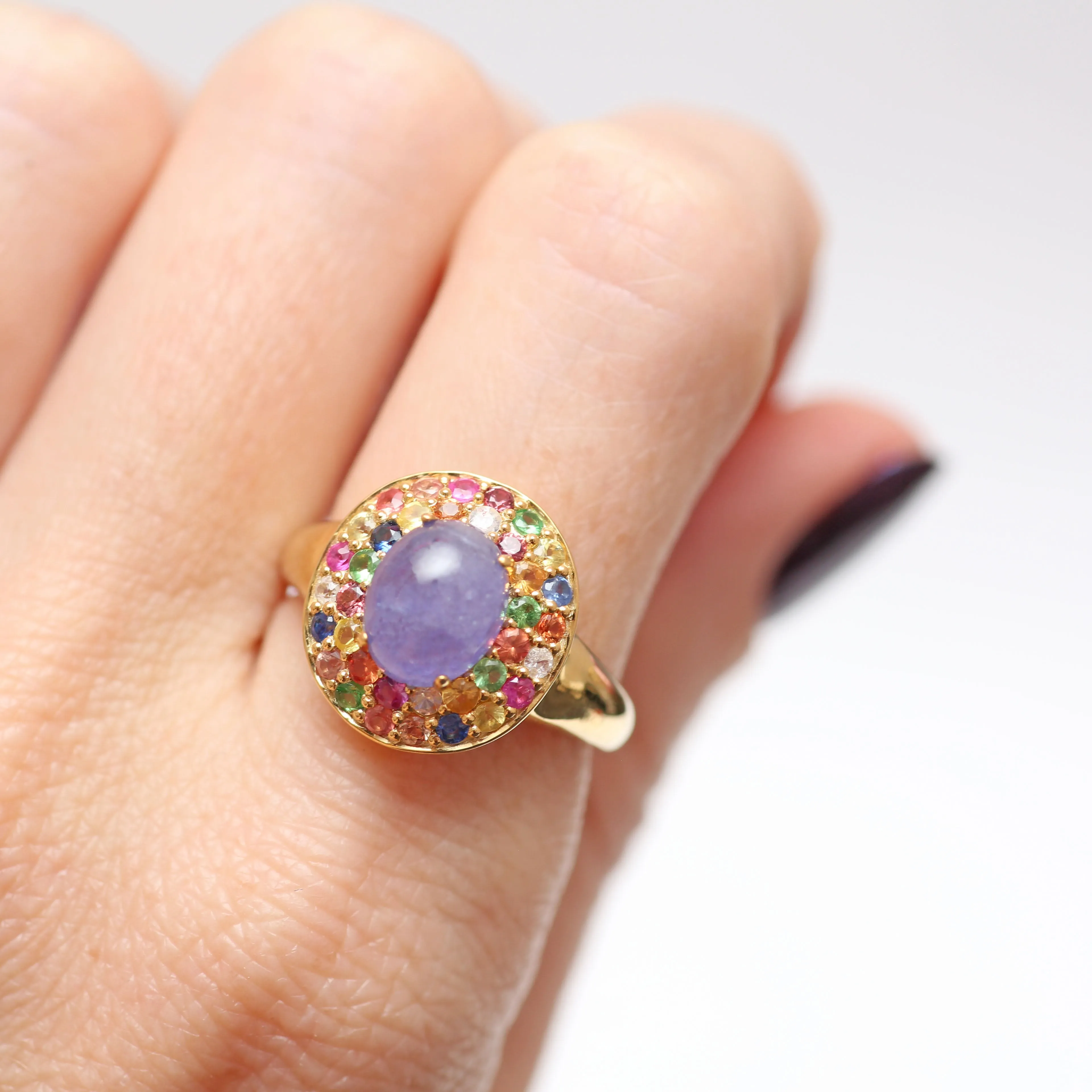 Rainbow Tanzanite Ring