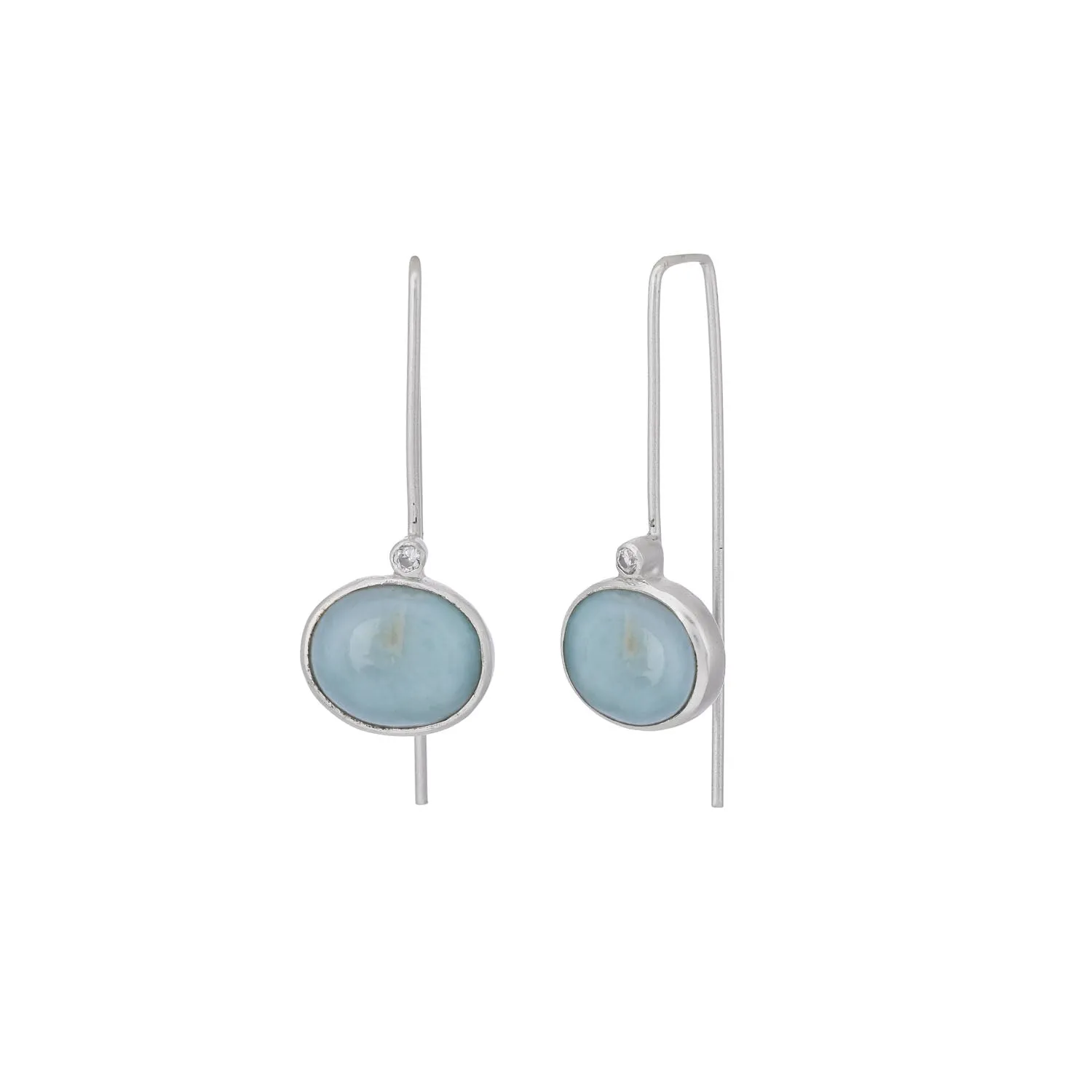 Rambha Earrings Larimar Silver