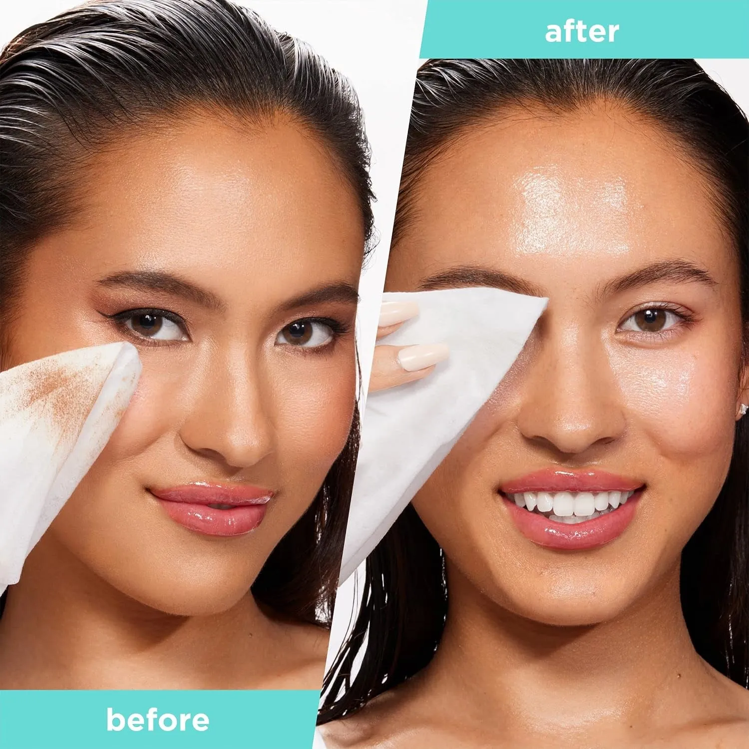 Real Clean XL Makeup Removing Wipes, Hydrating Facial Wipes, Infused with Hyaluronic Acid, Dual-Usage Cleansing Wipes Repair Skin & Gently Remove Makeup, Fragrance Free, 25 Count