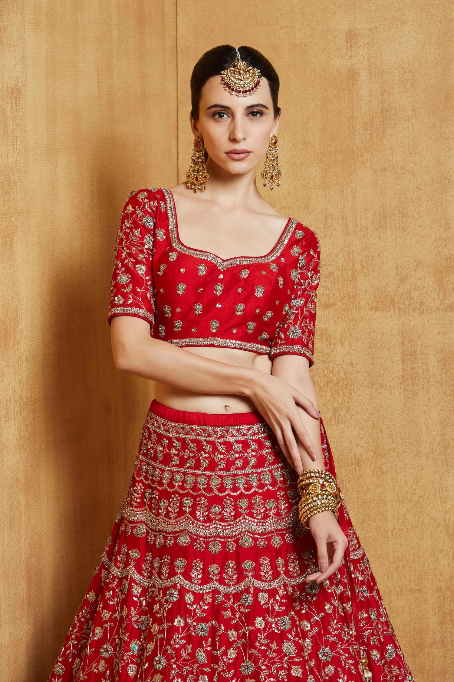 Red Duniya Lehenga Set