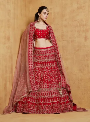 Red Duniya Lehenga Set