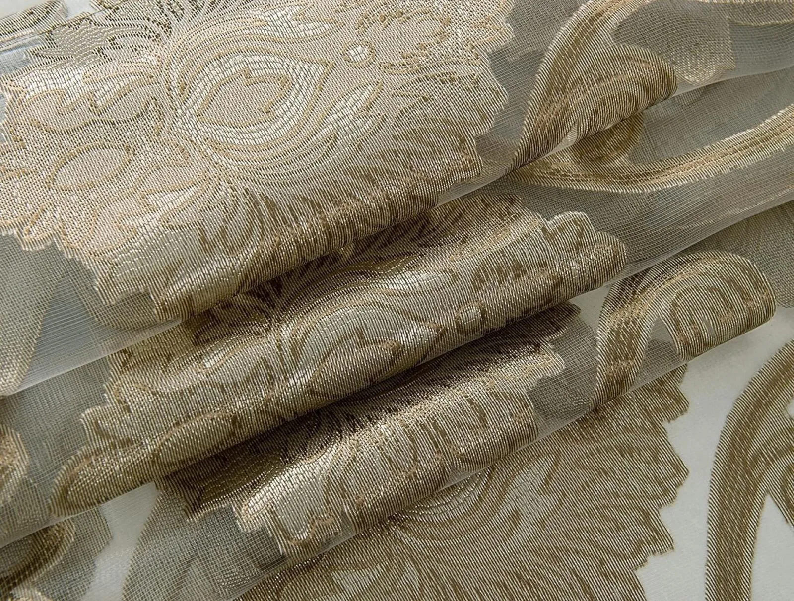 Regal Home Milawi Decorative Clipped Sheer Waterfall Valance Brown 57" x 37"