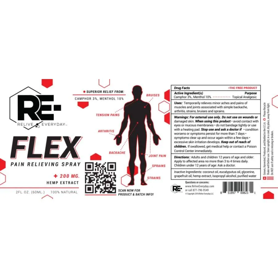 Relive Everyday | RE-FLEX Hemp Extract Hemp Spray (1oz, 100mg)