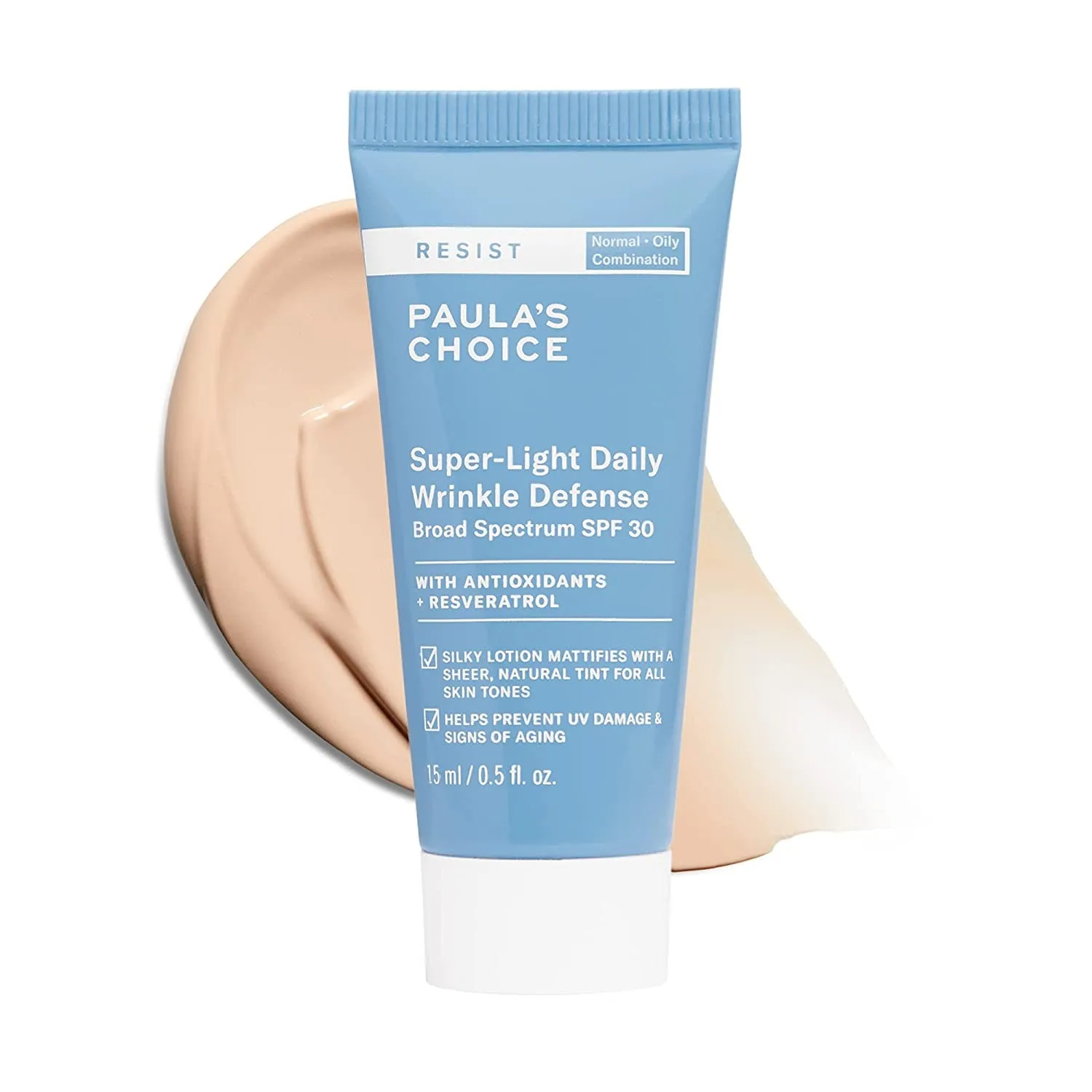 RESIST Super-Light Daily Wrinkle Defense SPF 30 Matte Tinted Face Moisturizer, UVA & UVB Protection, Mineral Sunscreen for Oily Skin, Fragrance-Free & Paraben-Free