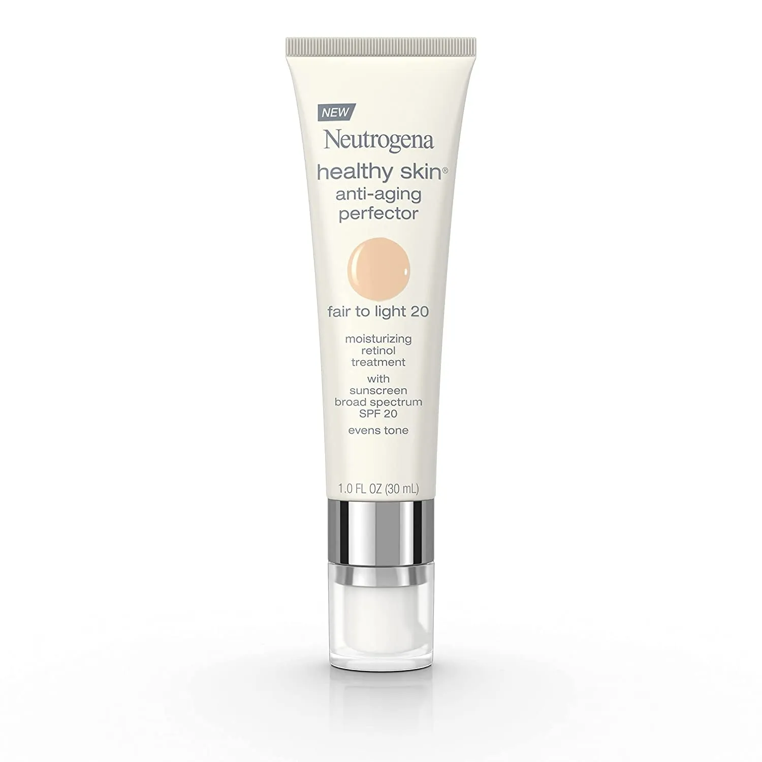Retinol Treatment and Tinted Facial Moisturizer, Healthy Skin Anti-Aging Perfector with Broad Spectrum SPF 20 Sunscreen with Titanium Dioxide, 20 Fair to Light, 1 Fl. Oz