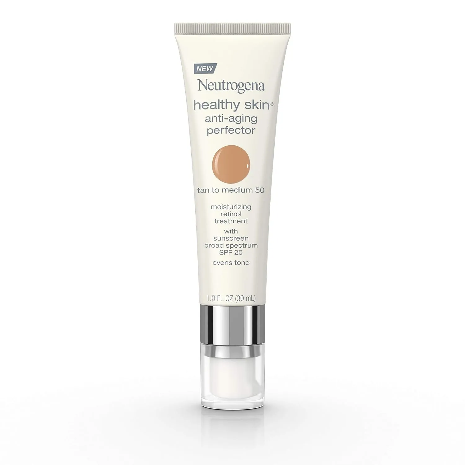 Retinol Treatment and Tinted Facial Moisturizer, Healthy Skin Anti-Aging Perfector with Broad Spectrum SPF 20 Sunscreen with Titanium Dioxide, 20 Fair to Light, 1 Fl. Oz