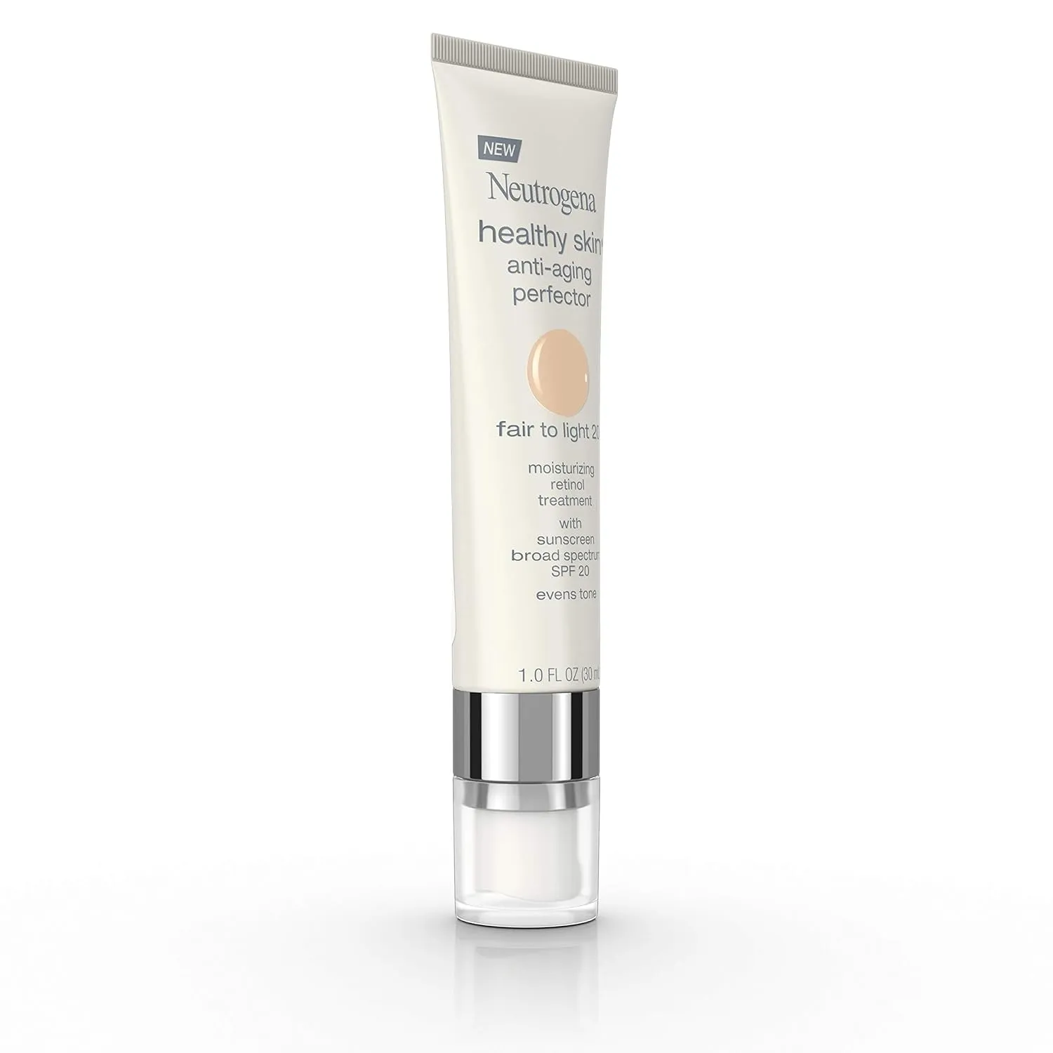 Retinol Treatment and Tinted Facial Moisturizer, Healthy Skin Anti-Aging Perfector with Broad Spectrum SPF 20 Sunscreen with Titanium Dioxide, 20 Fair to Light, 1 Fl. Oz