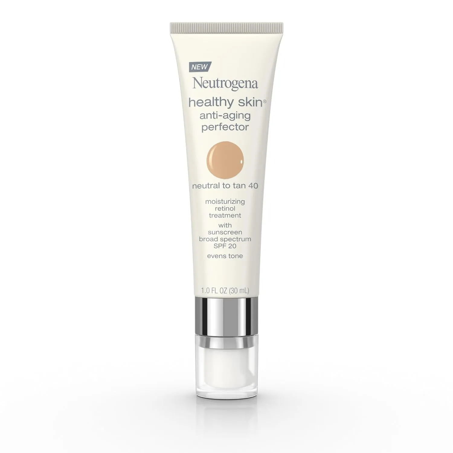 Retinol Treatment and Tinted Facial Moisturizer, Healthy Skin Anti-Aging Perfector with Broad Spectrum SPF 20 Sunscreen with Titanium Dioxide, 20 Fair to Light, 1 Fl. Oz