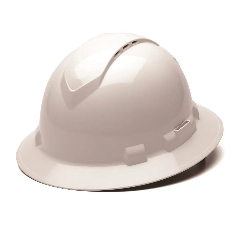 Ridgeline Vented Full Brim Hard Hat with 4-Point Ratchet Suspension