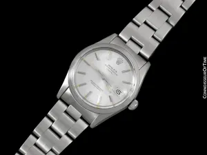 Rolex Date (Datejust) Mens Quick-Setting Watch with Silver Dial - Stainless Steel