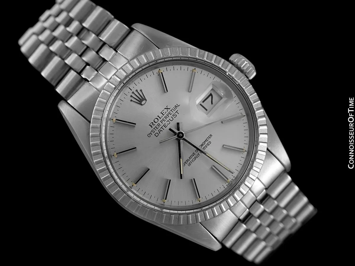 Rolex Datejust Mens Quick-Setting Watch with Silver Dial - Stainless Steel