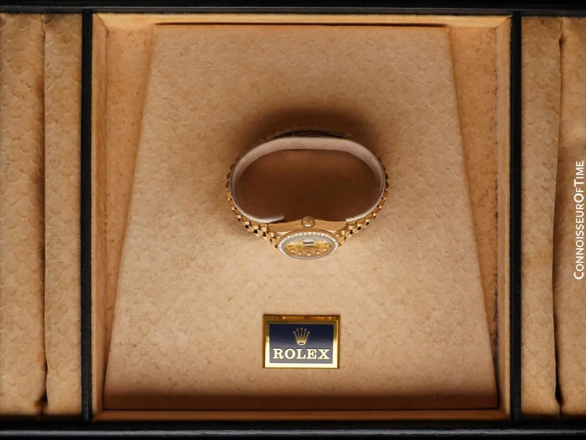 Rolex Ladies President Datejust 18K Gold & Rolex Factory Diamond Watch, 69138 - Box & Papers