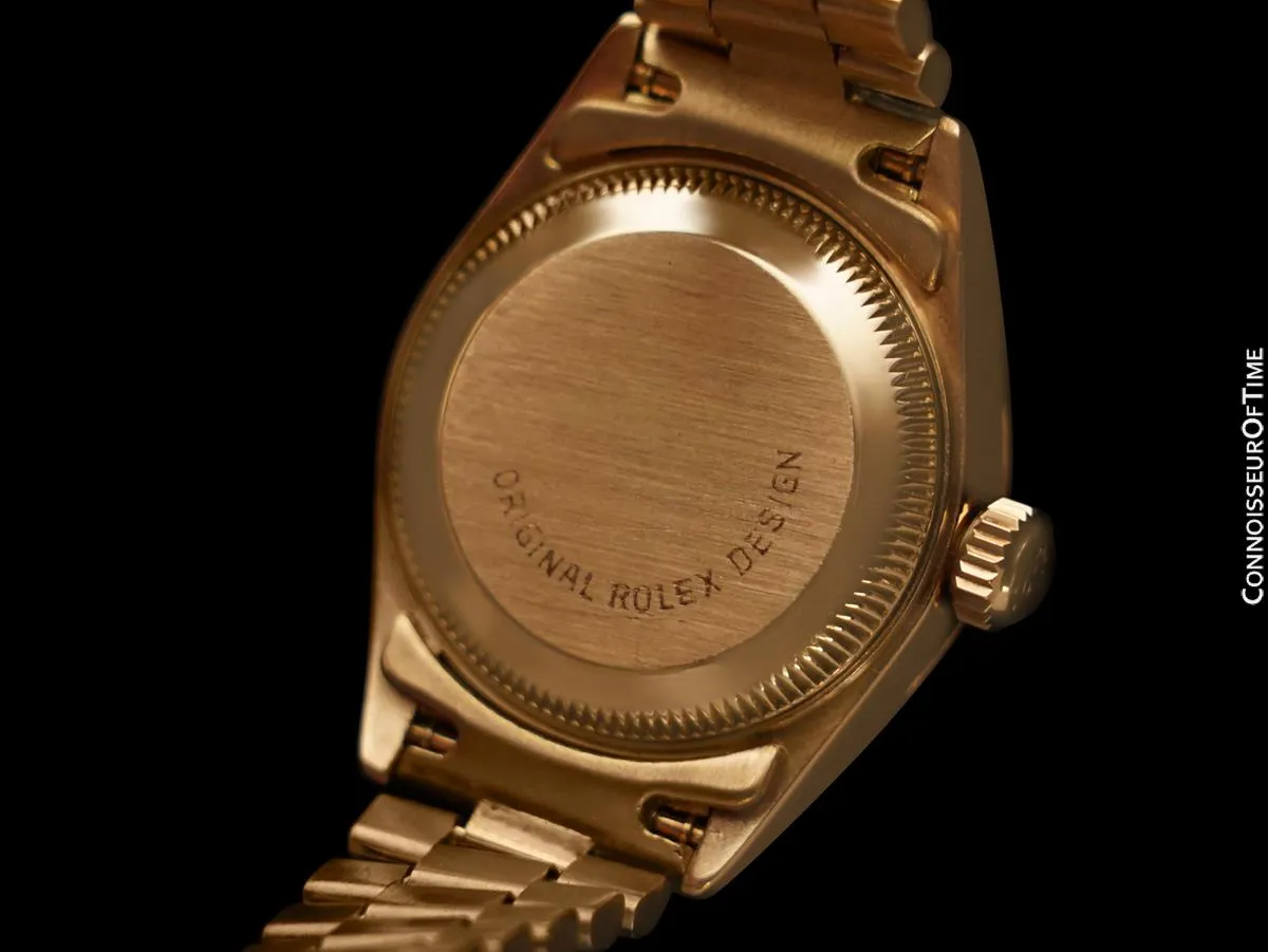 Rolex Ladies President Datejust 18K Gold & Rolex Factory Diamond Watch, 69138 - Box & Papers