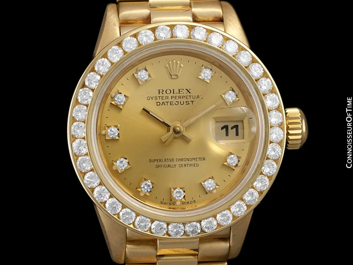 Rolex Ladies President Datejust, 69178 - 18K Gold & Rolex Factory Diamond Dial