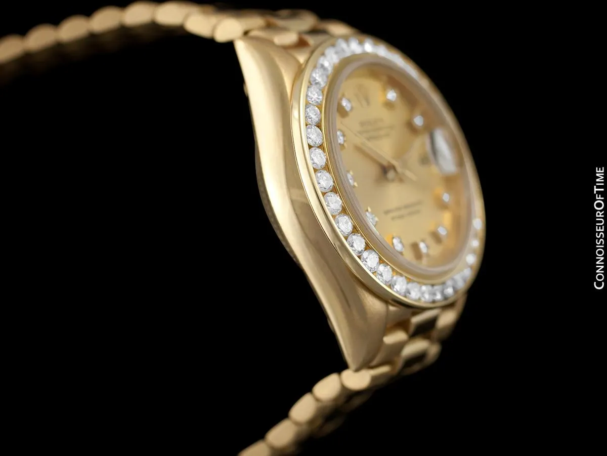 Rolex Ladies President Datejust, 69178 - 18K Gold & Rolex Factory Diamond Dial