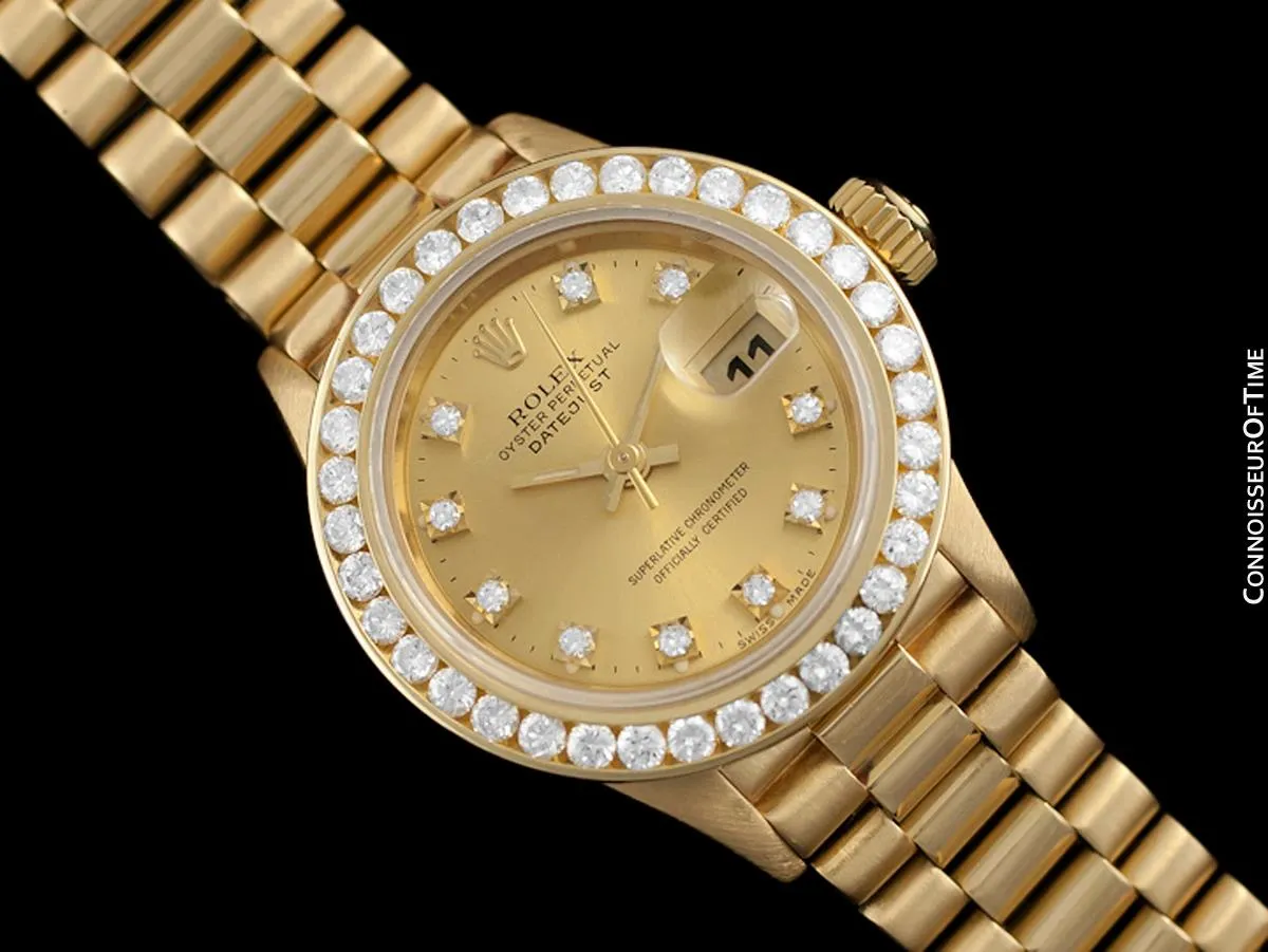 Rolex Ladies President Datejust, 69178 - 18K Gold & Rolex Factory Diamond Dial