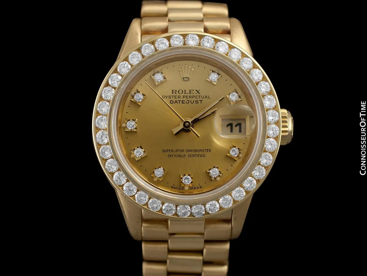 Rolex Ladies President Datejust, 69178 - 18K Gold & Rolex Factory Diamond Dial