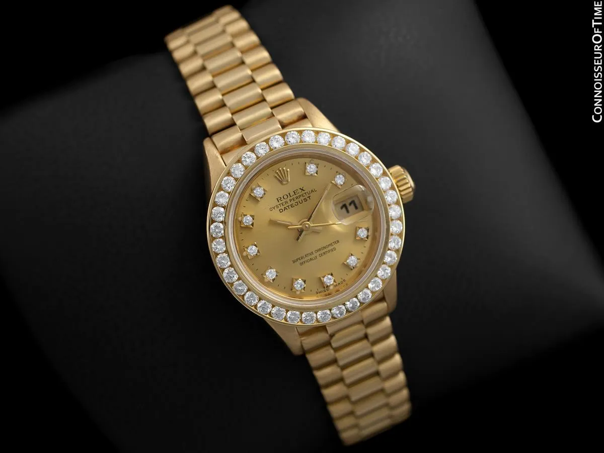 Rolex Ladies President Datejust, 69178 - 18K Gold & Rolex Factory Diamond Dial