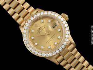 Rolex Ladies President Datejust, 69178 - 18K Gold & Rolex Factory Diamond Dial