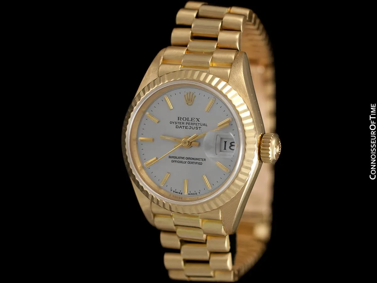 Rolex Ladies President Datejust, Quick-Setting Date, Silver Dial, 69178 - 18K Gold - Papers and Boxes