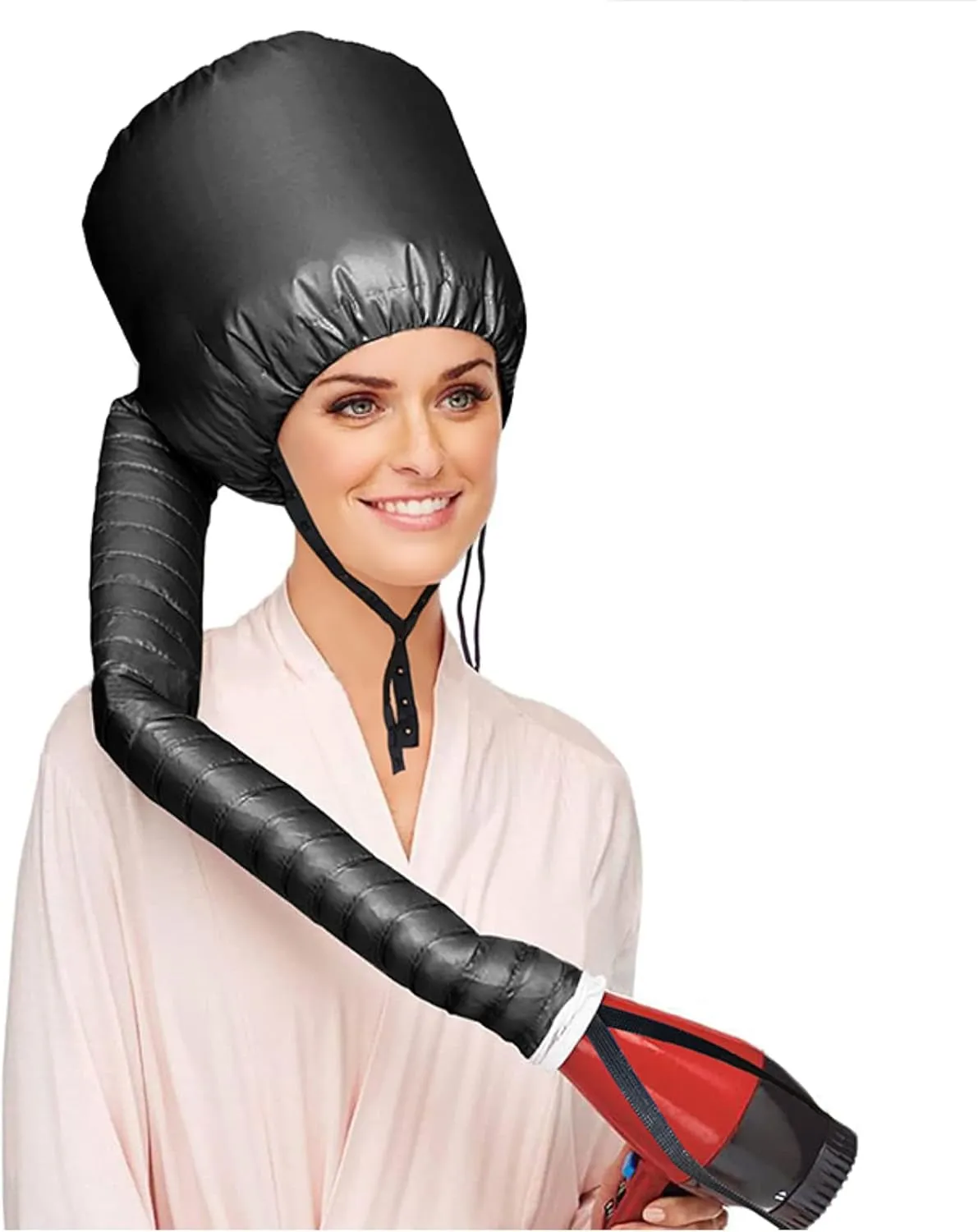 Safety Portable Hair Dryer Bonnet Attachment for Hair Styling - Deep Pink